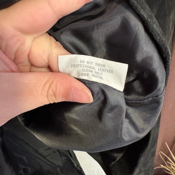 Vintage Leather Brand Blazer Jacket Size S Black Genuine Leather Classic Style - Picture 9 of 15